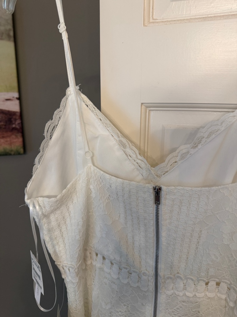 Chelsea28 White Lace Spaghetti-Strap Midi Dress - Picture 9 of 11
